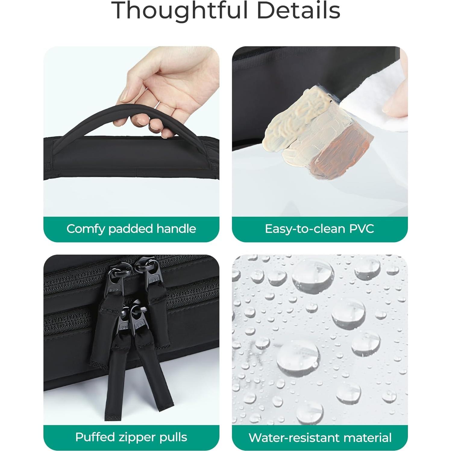 Bolsa de Maquillaje Transparente BAGSMART Doble Capa 22.5x15x11cm