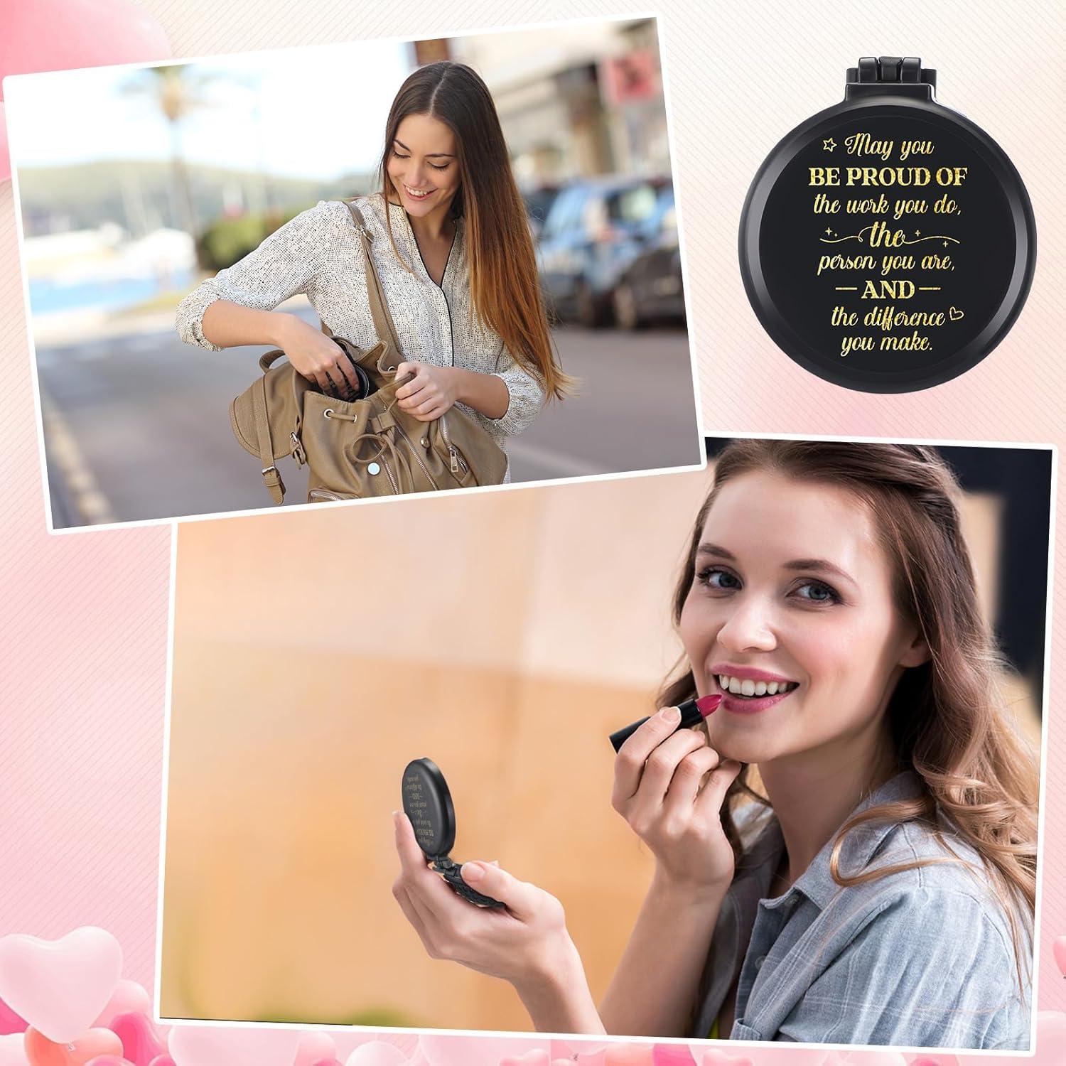 Set de 12 Cepillos de Pelo Plegables Leinuosen con Espejo Negro