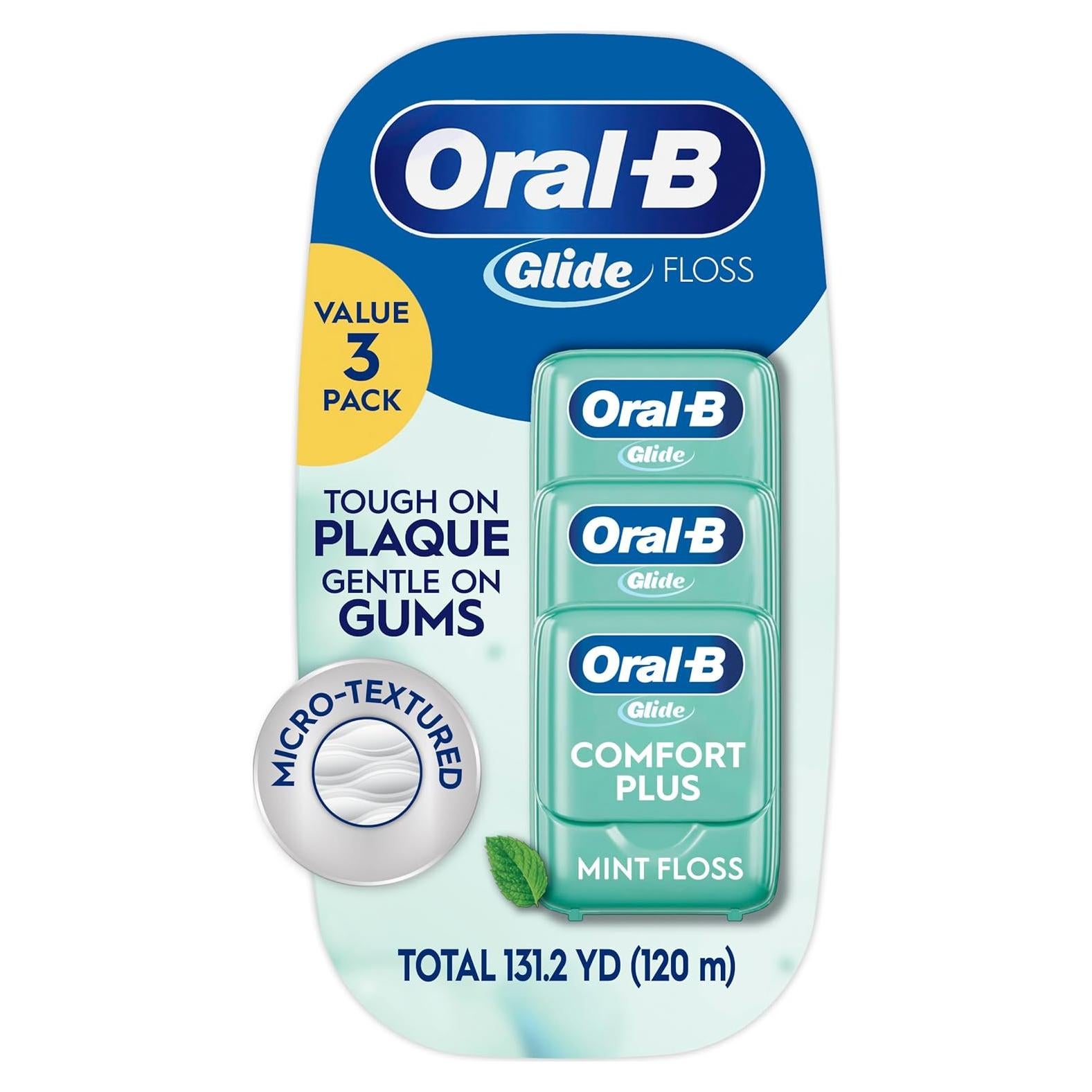 Hilo Dental Oral-B Glide Pro-Salud Menta 3 Paquetes 120m