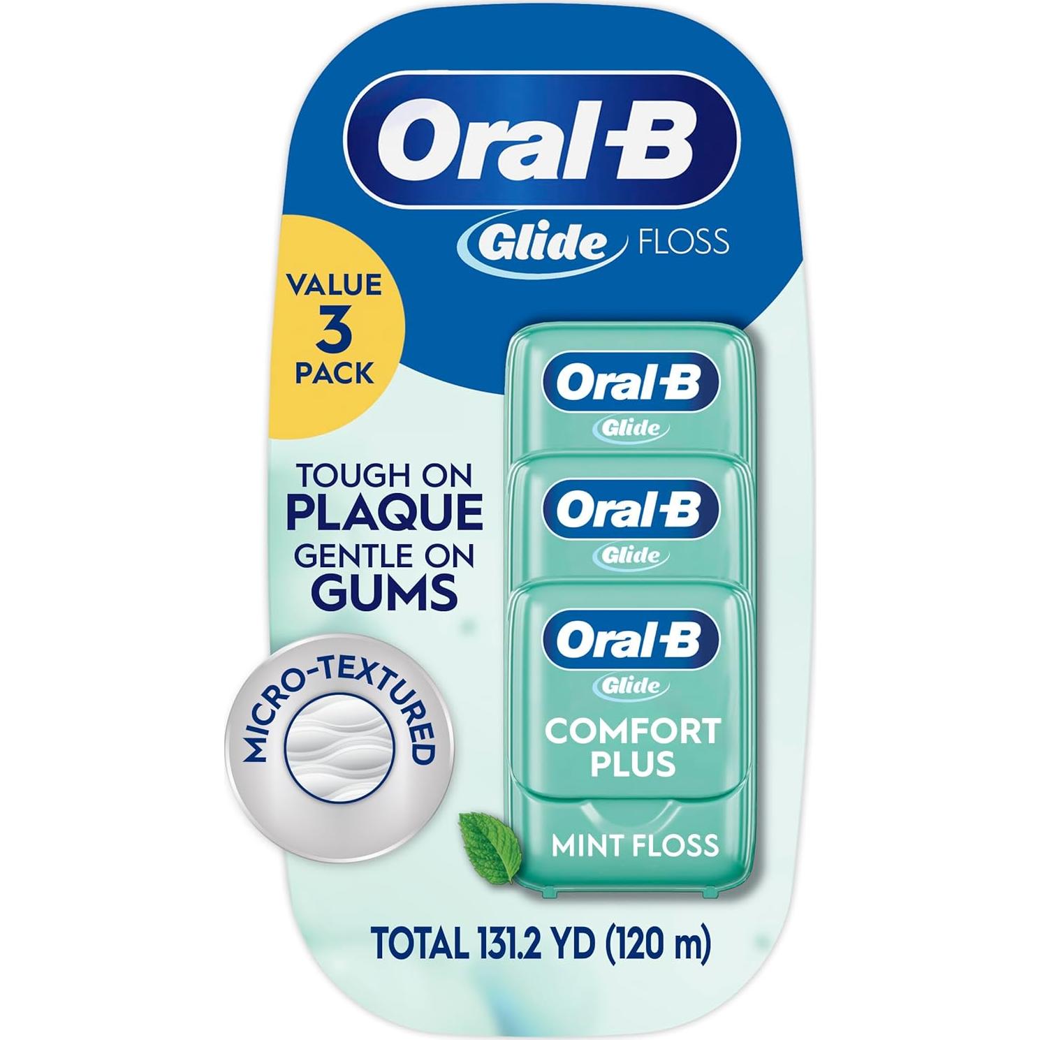 Hilo Dental Oral-B Glide Pro-Salud Menta 3 Paquetes 120m