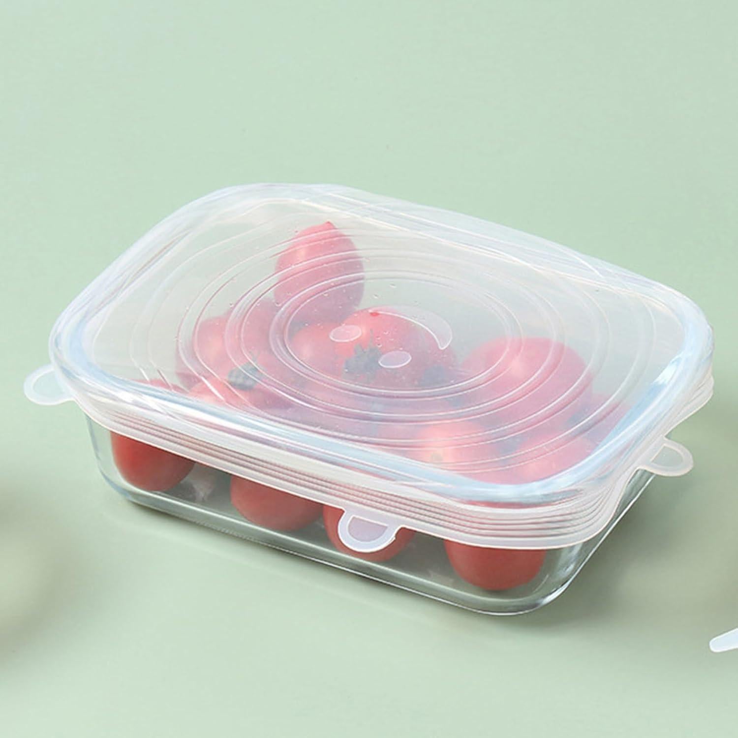 Tapas de Silicona Estirables Boozyer 6 Pcs 6.5cm Reutilizables