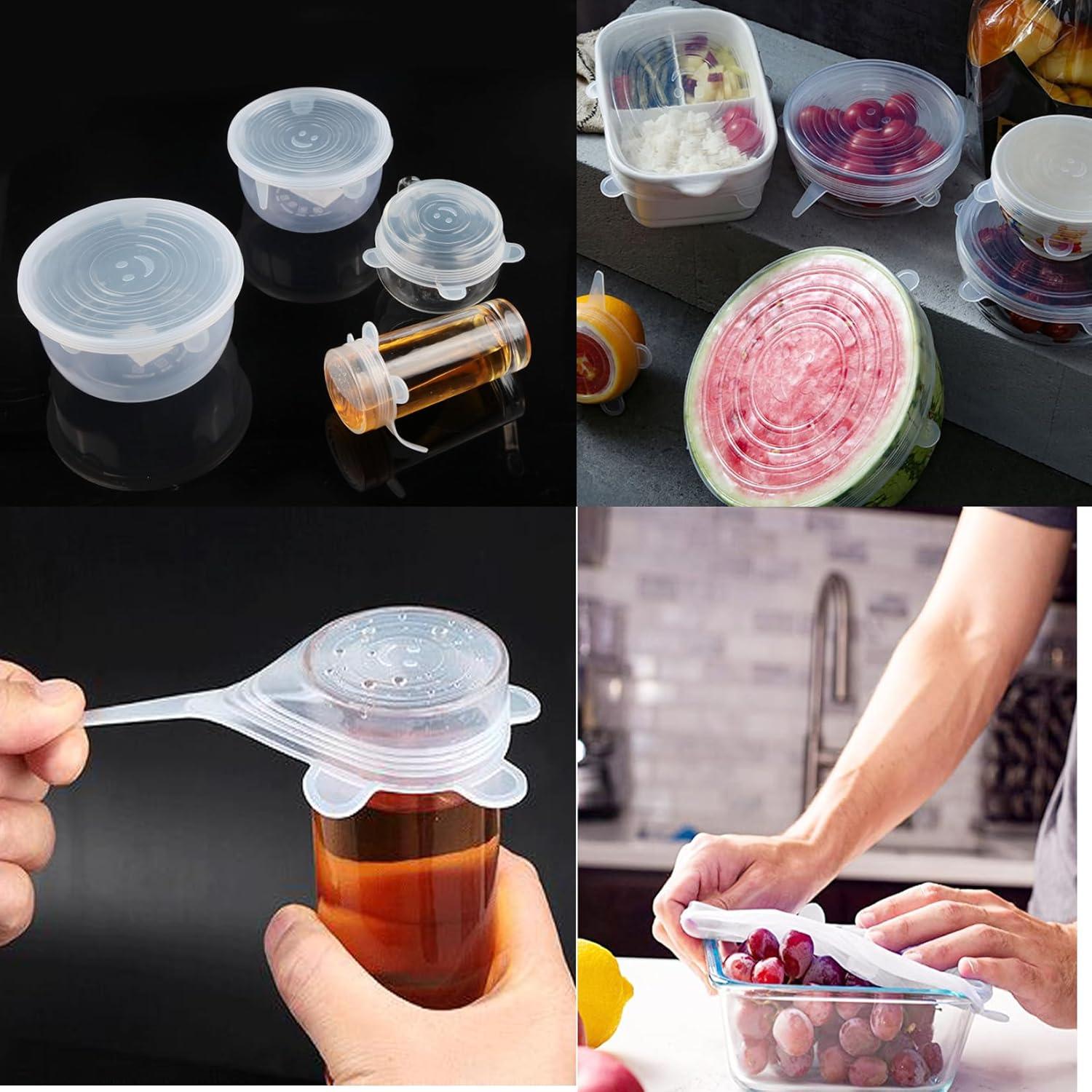 Tapas de Silicona Estirables Boozyer 6 Pcs 6.5cm Reutilizables