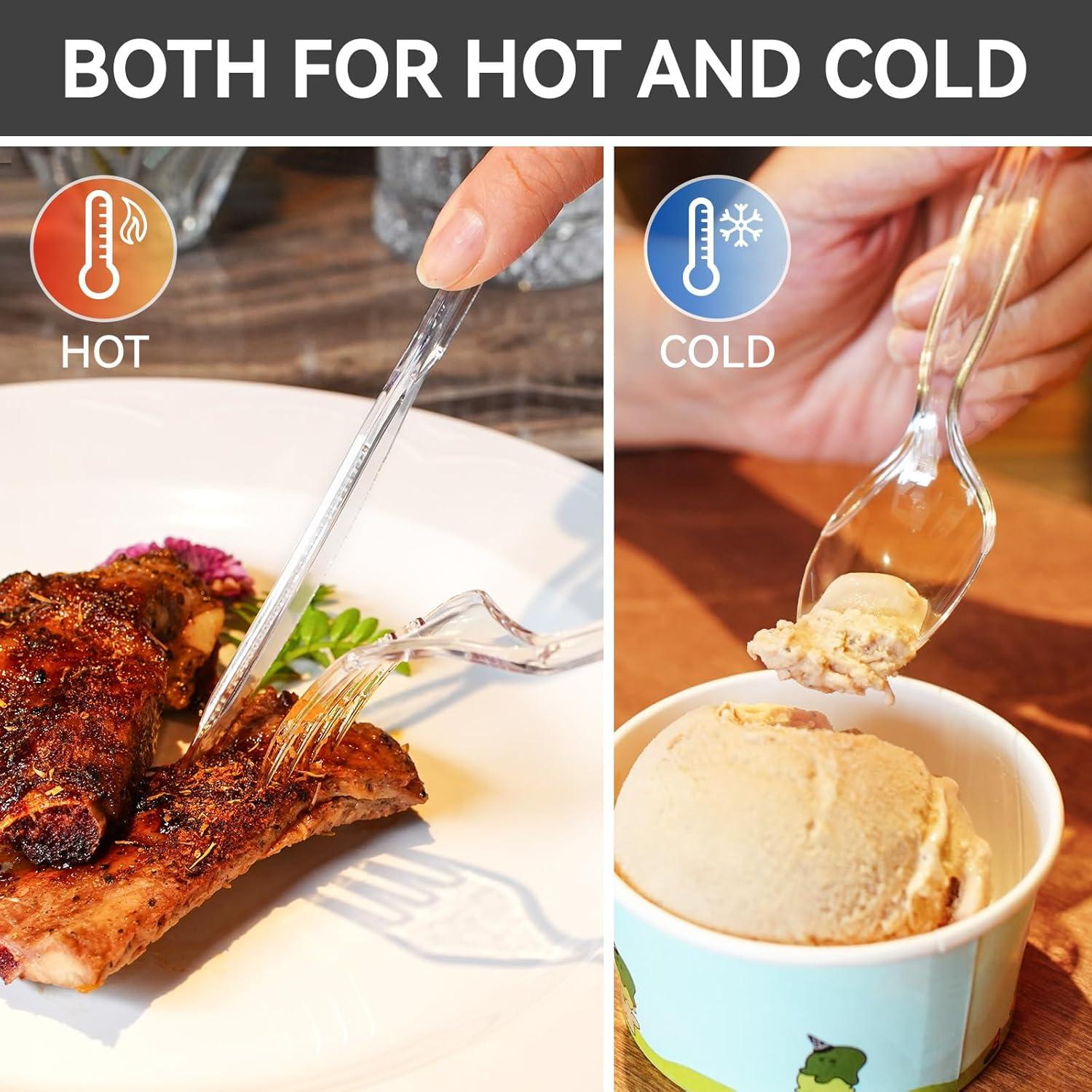 Cuchillos Desechables Transparentes POSATE - 100 Unidades