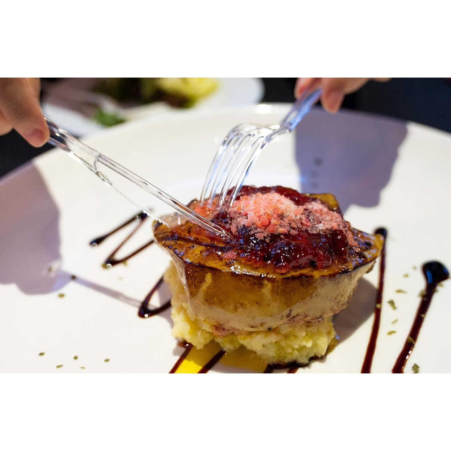 Cuchillos Desechables Transparentes POSATE - 100 Unidades