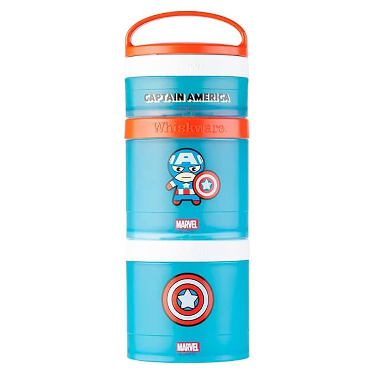 Contenedores apilables Whiskware Marvel Capitán América 3 tazas