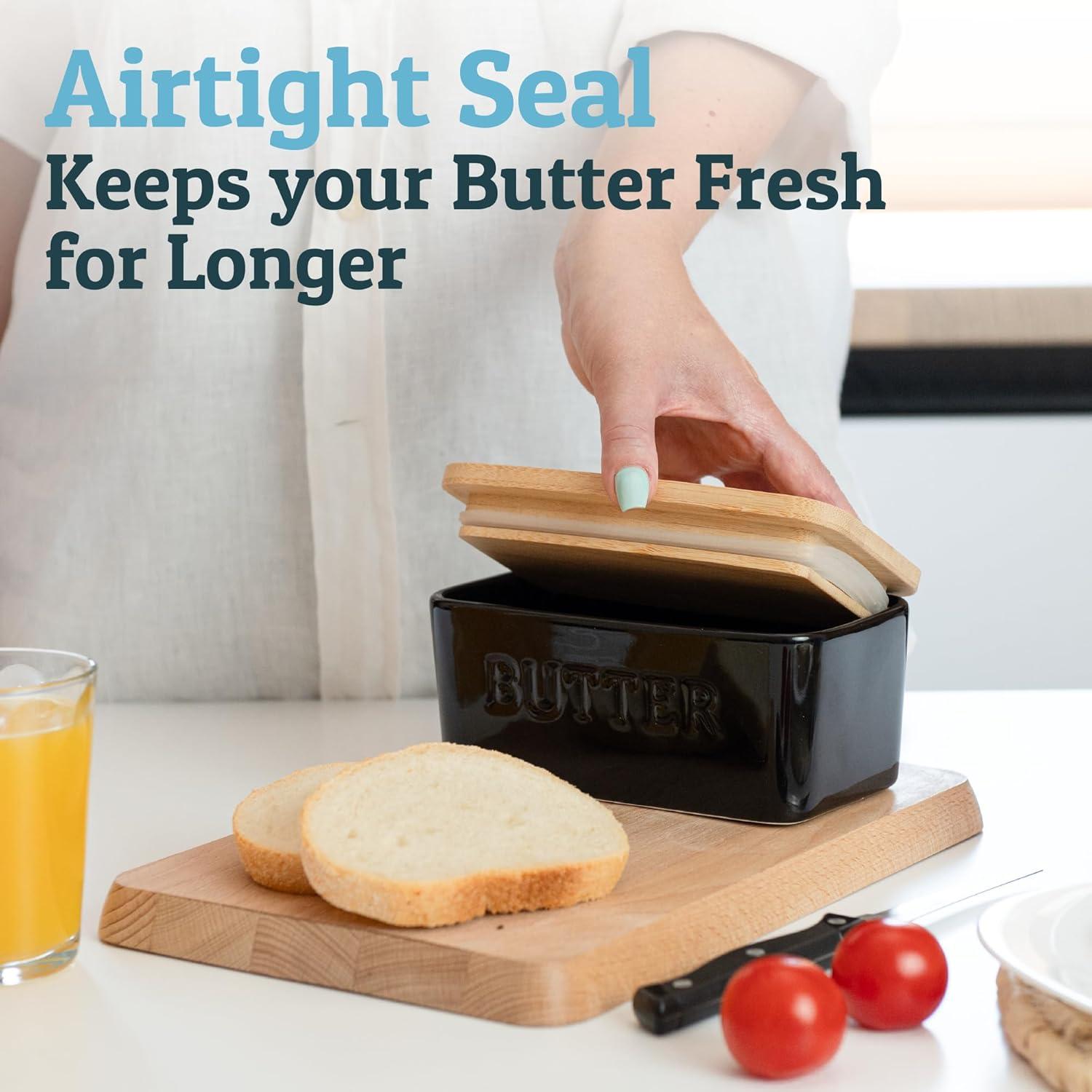 Plato de Mantequilla Grande PriorityChef con Tapa de Bambú