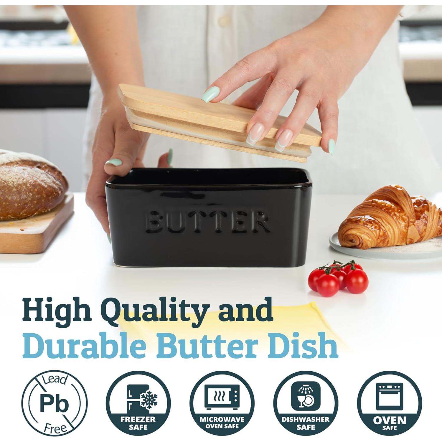 Plato de Mantequilla Grande PriorityChef con Tapa de Bambú