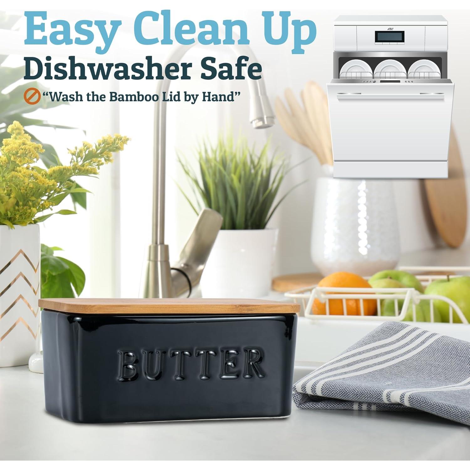 Plato de Mantequilla Grande PriorityChef con Tapa de Bambú