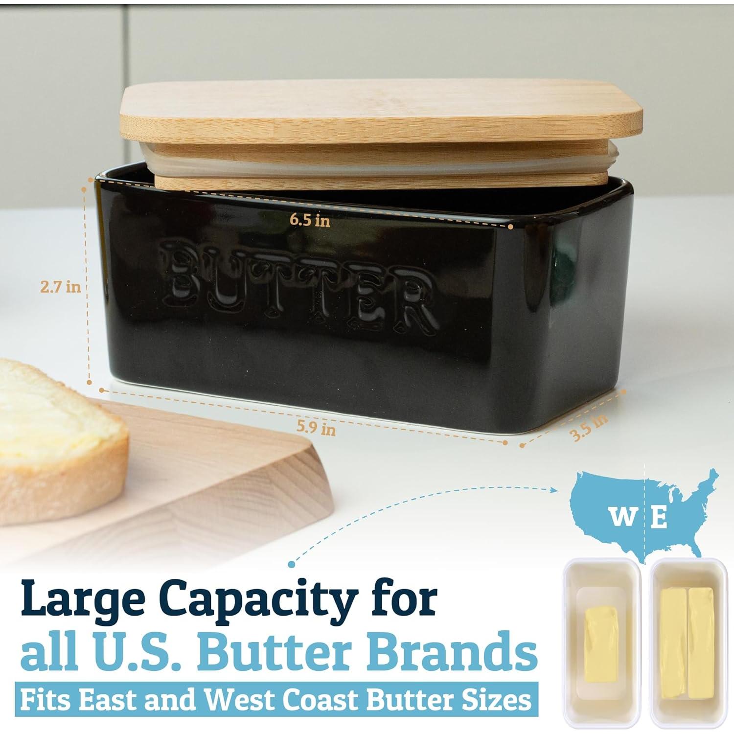 Plato de Mantequilla Grande PriorityChef con Tapa de Bambú