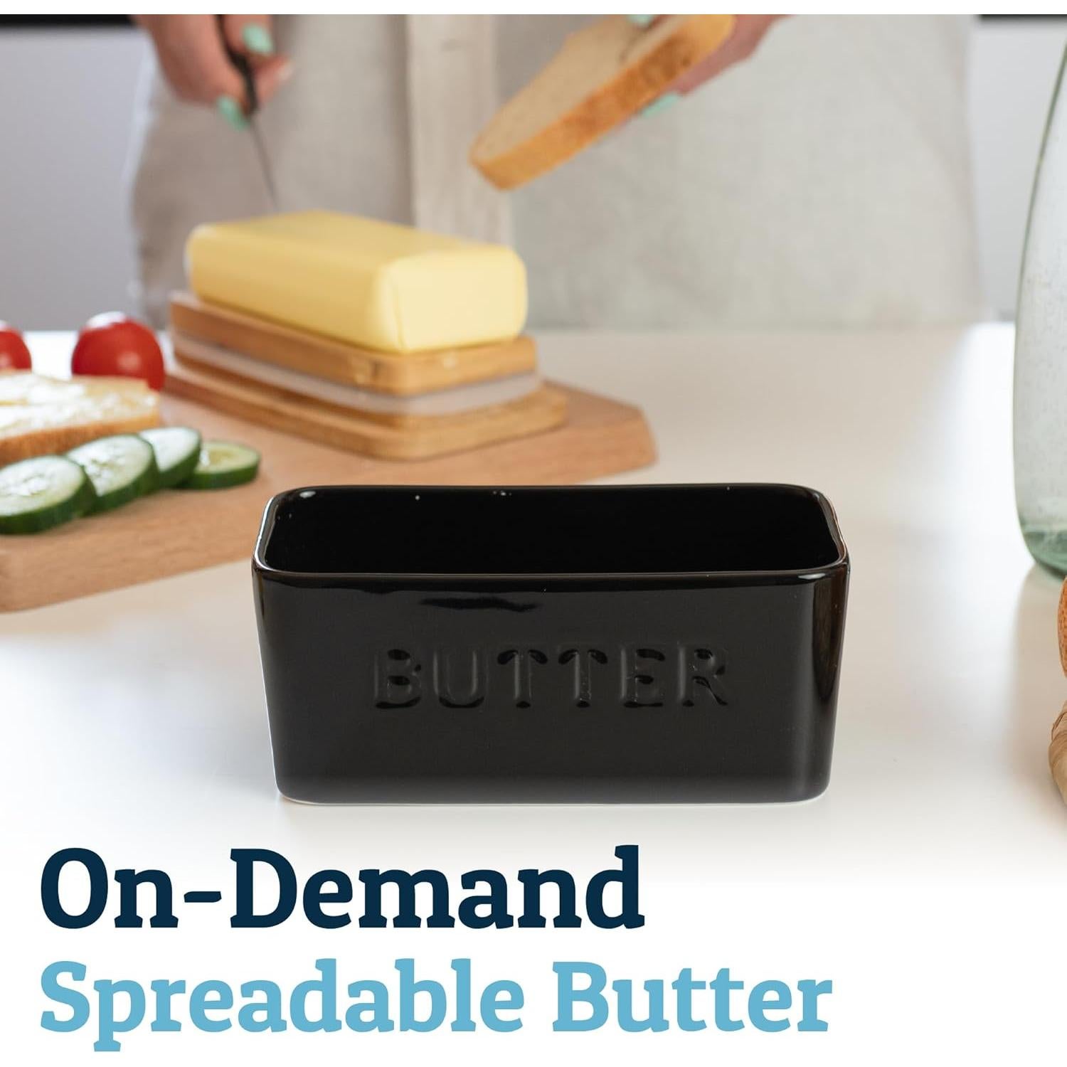 Plato de Mantequilla Grande PriorityChef con Tapa de Bambú