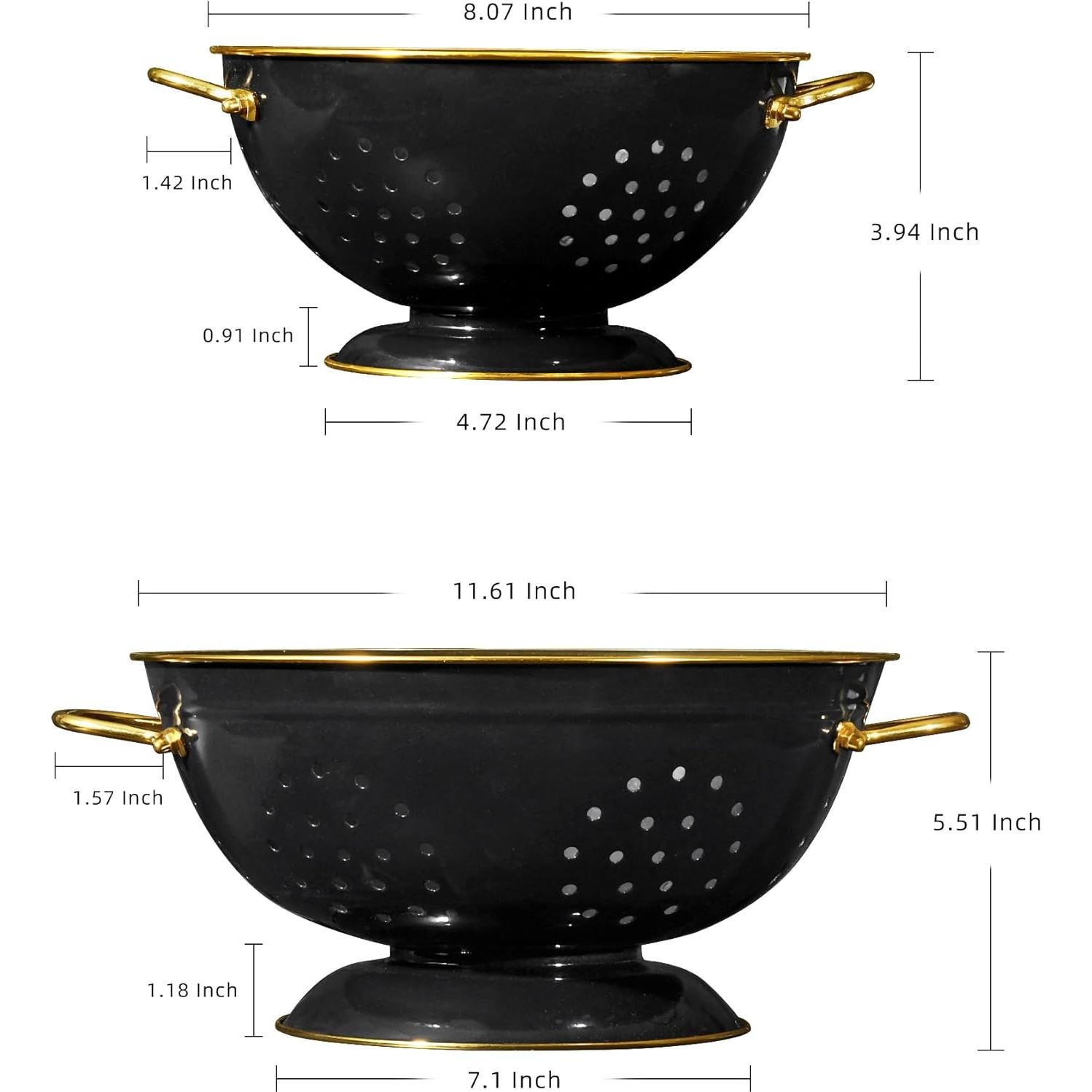 Set de Coladores de Metal BeFare 2 Piezas 3 y 5 Cuartos