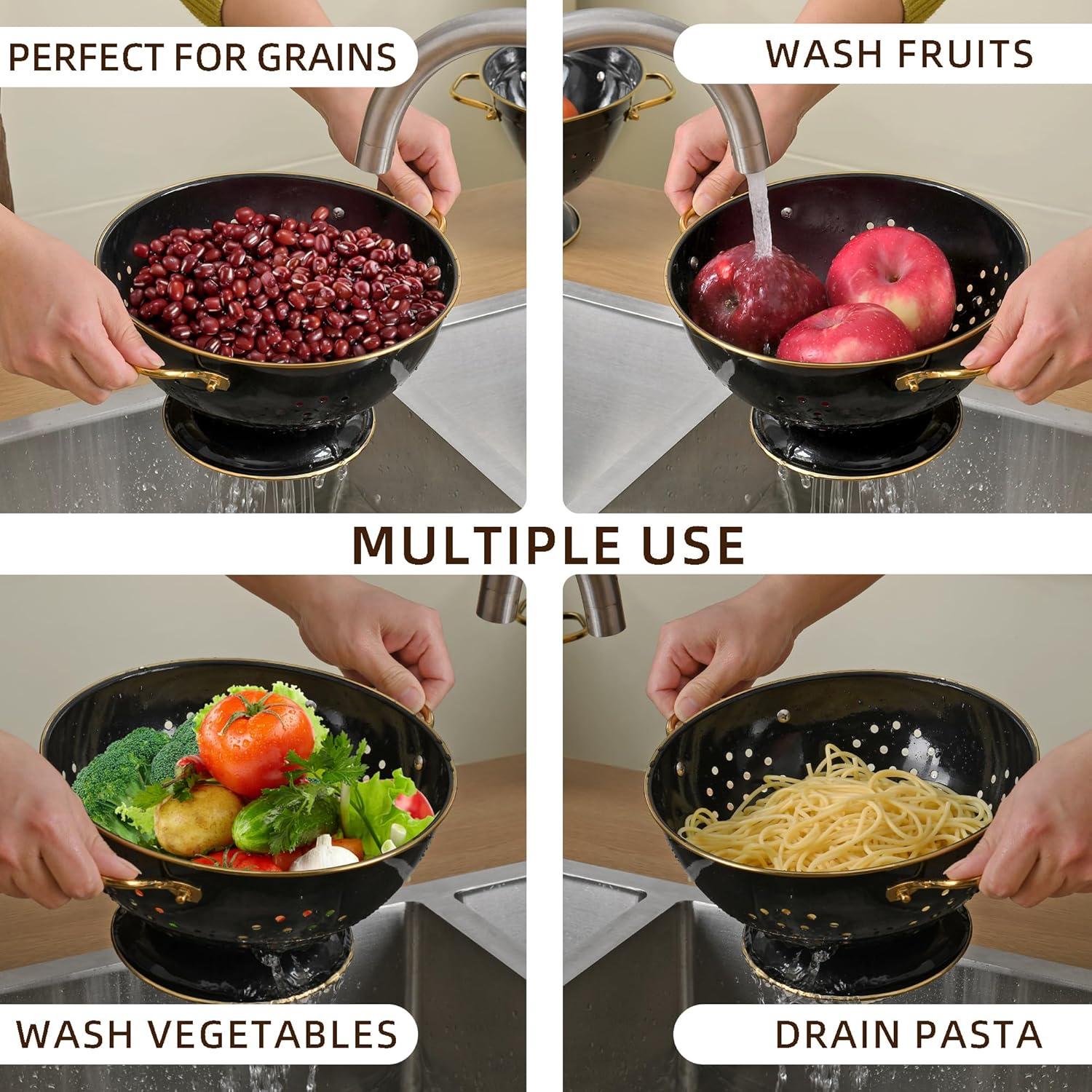 Set de Coladores de Metal BeFare 2 Piezas 3 y 5 Cuartos