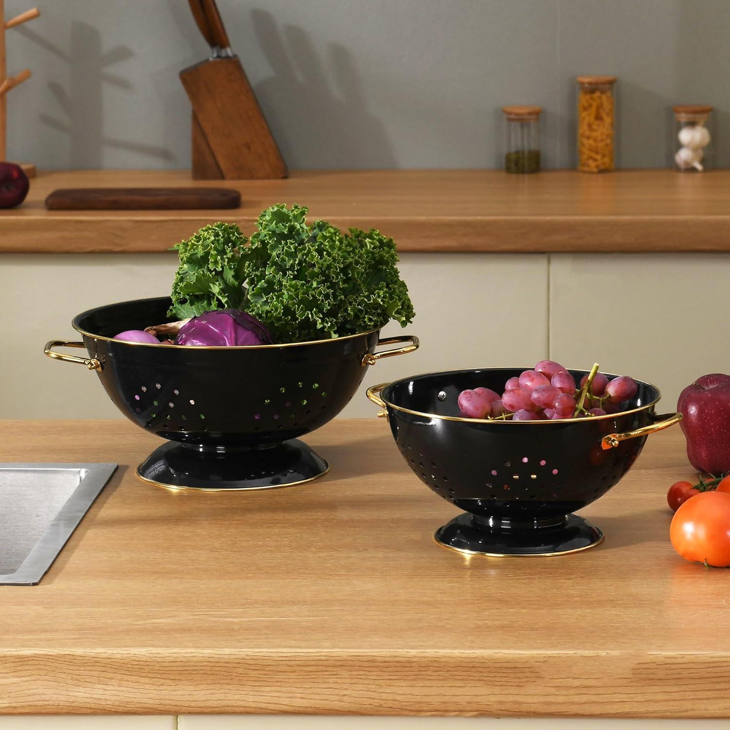 Set de Coladores de Metal BeFare 2 Piezas 3 y 5 Cuartos