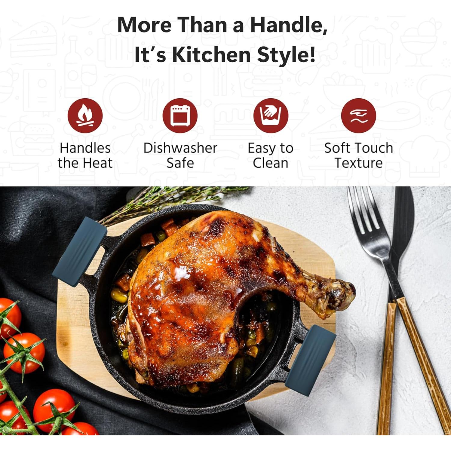 Cubierta de Mango de Silicona Li & Zhao - 3 Piezas Antideslizante