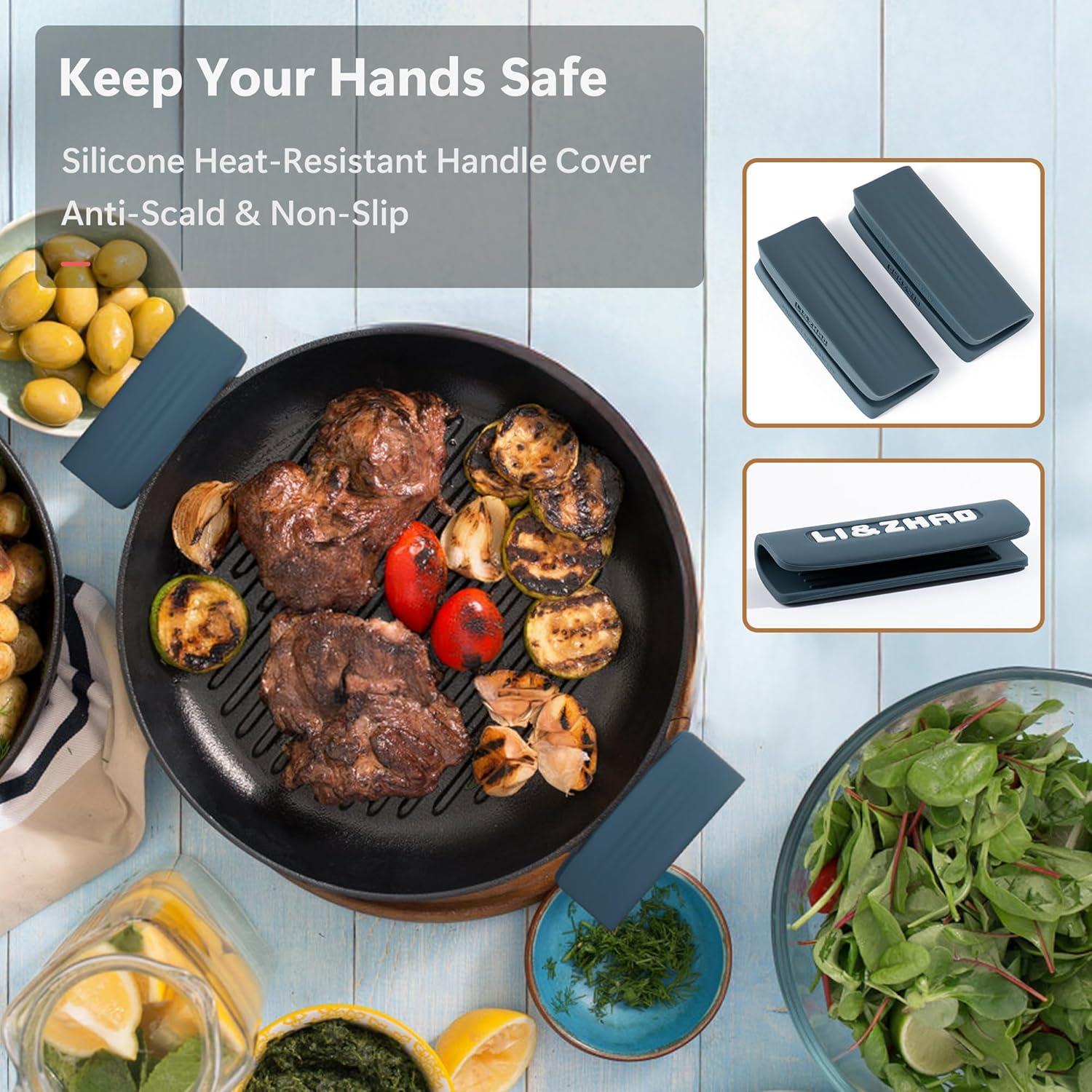 Cubierta de Mango de Silicona Li & Zhao - 3 Piezas Antideslizante