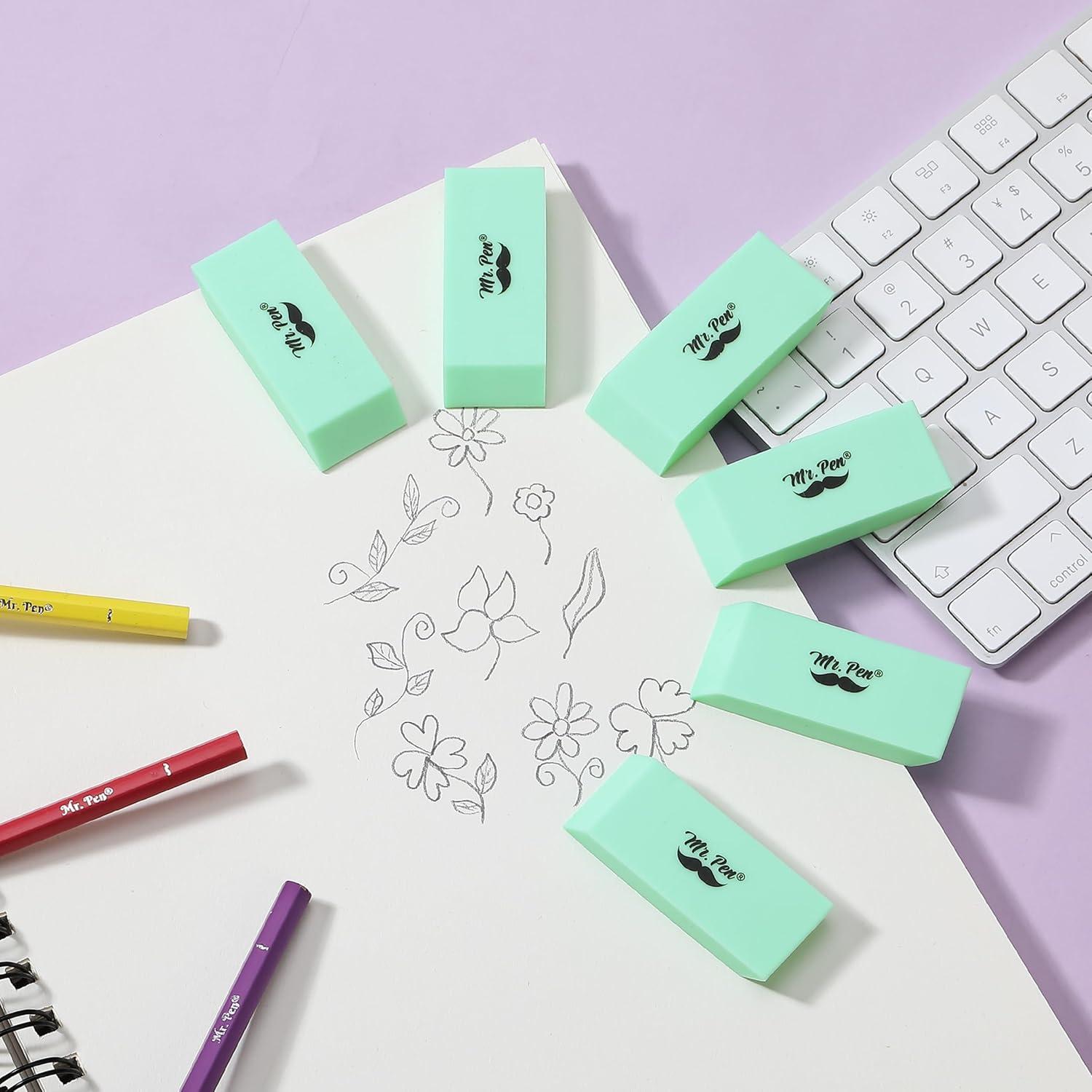 Gomas de Borrar Mr. Pen Verde 12 Paquete Caucho