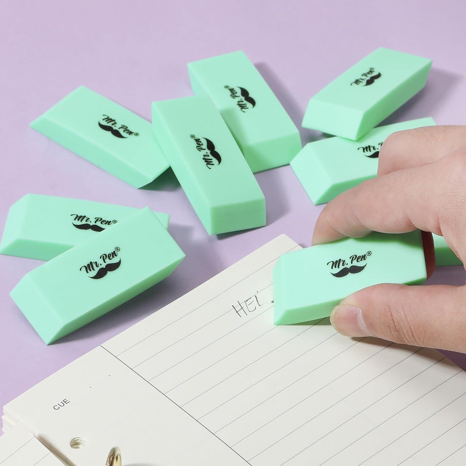 Gomas de Borrar Mr. Pen Verde 12 Paquete Caucho