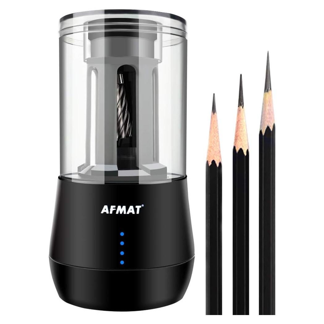 Sacapuntas Eléctrico Recargable AFMAT para Lápices de Arte 8-25mm