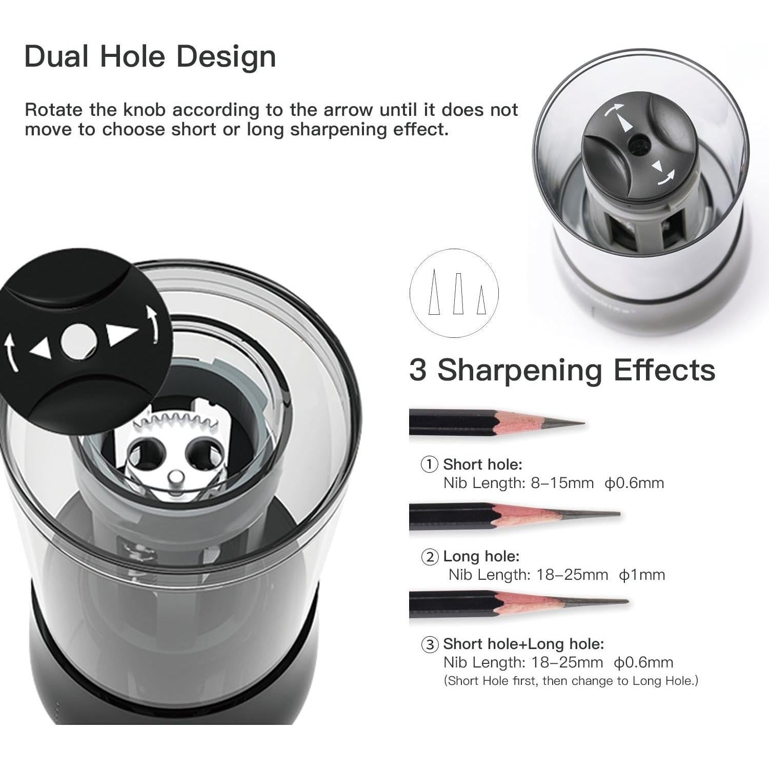 Sacapuntas Eléctrico Recargable AFMAT para Lápices de Arte 8-25mm