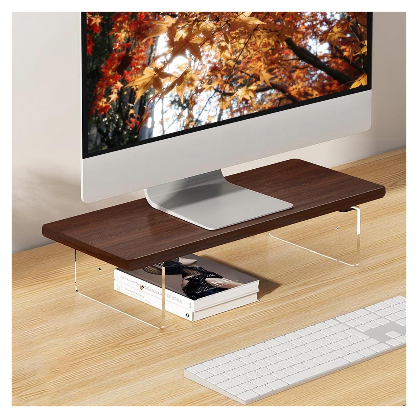 Soporte para Monitor Ajustable STRFINE Marrón 40x20 cm