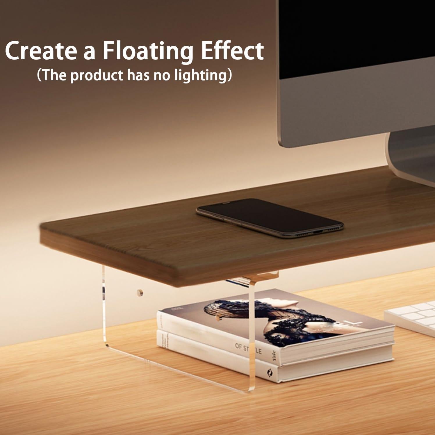 Soporte para Monitor Ajustable STRFINE Marrón 40x20 cm