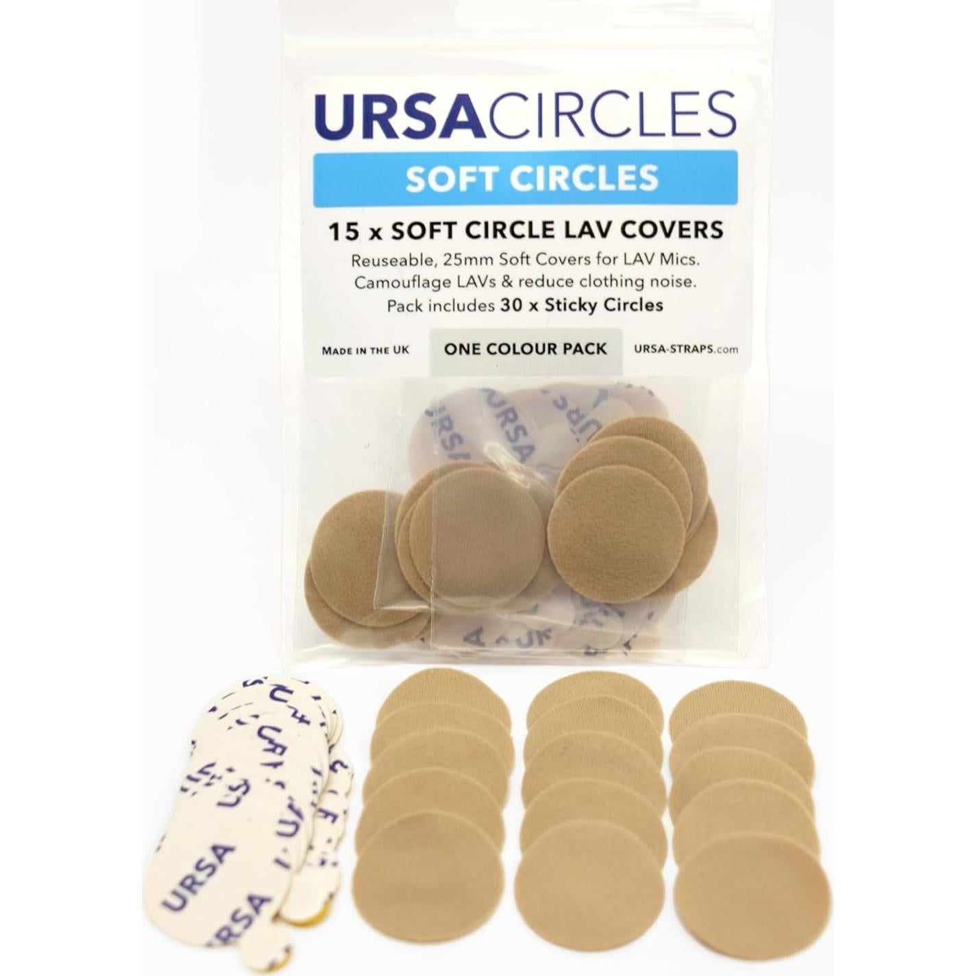 Círculos Suaves URSA para Micrófonos Lavalier - 15 Piezas Beige