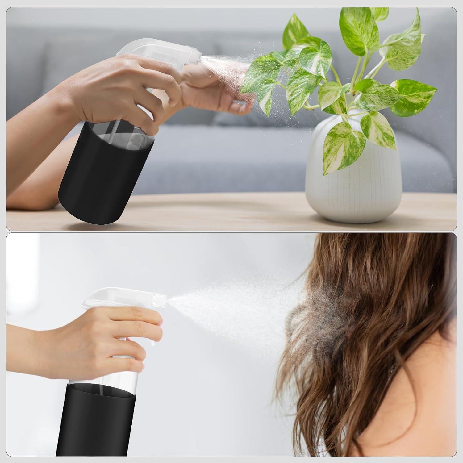 2 Botellas de Spray de Vidrio 473ml con Manga de Silicona Negra