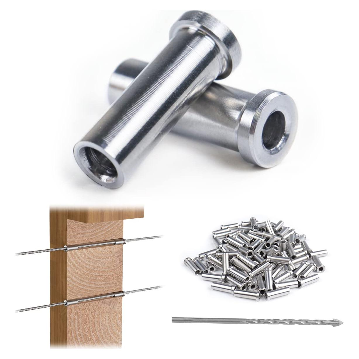 Muzata Kit de Mangas Protectores de Cable 1/8" Acero Inoxidable T316