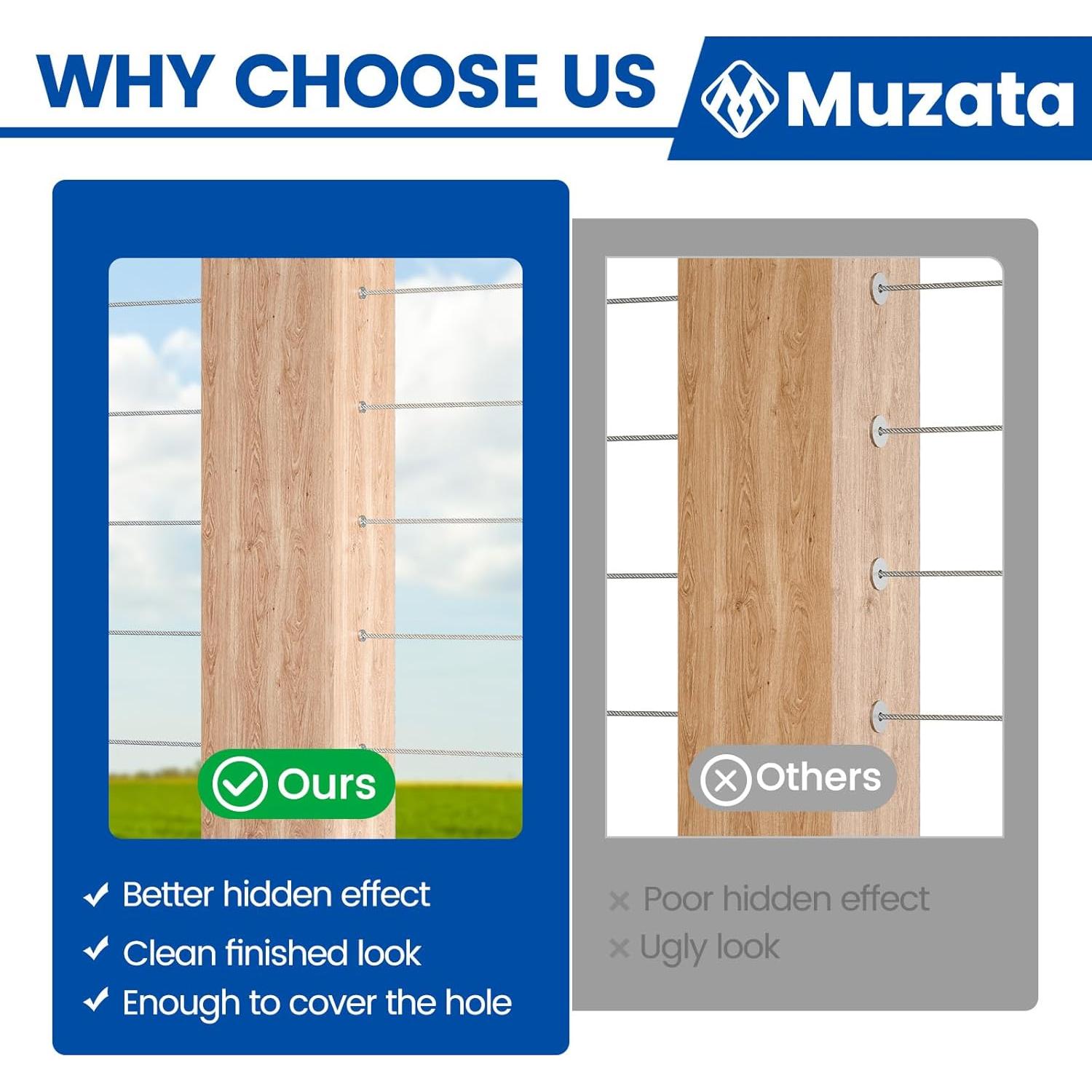 Muzata Kit de Mangas Protectores de Cable 1/8" Acero Inoxidable T316