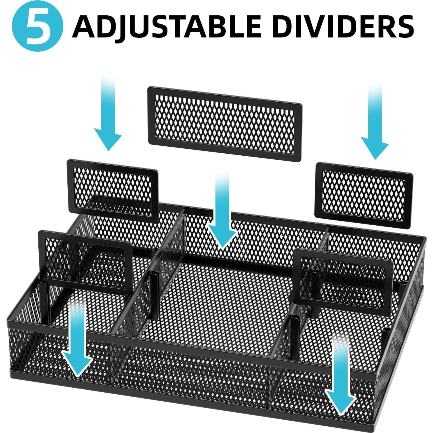Organizador de Cajón Marbrasse 2 Pack con Divisores Ajustables