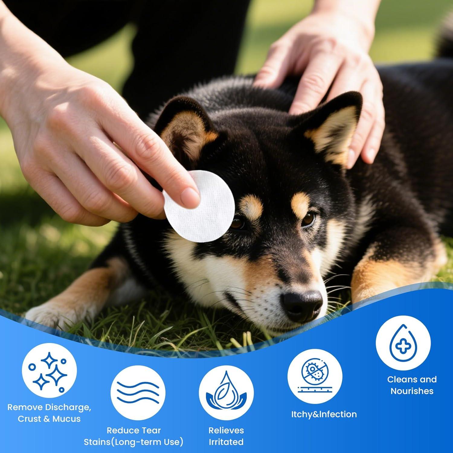 Toallitas para Ojos VOISEN 400 Pcs Biodegradables para Mascotas