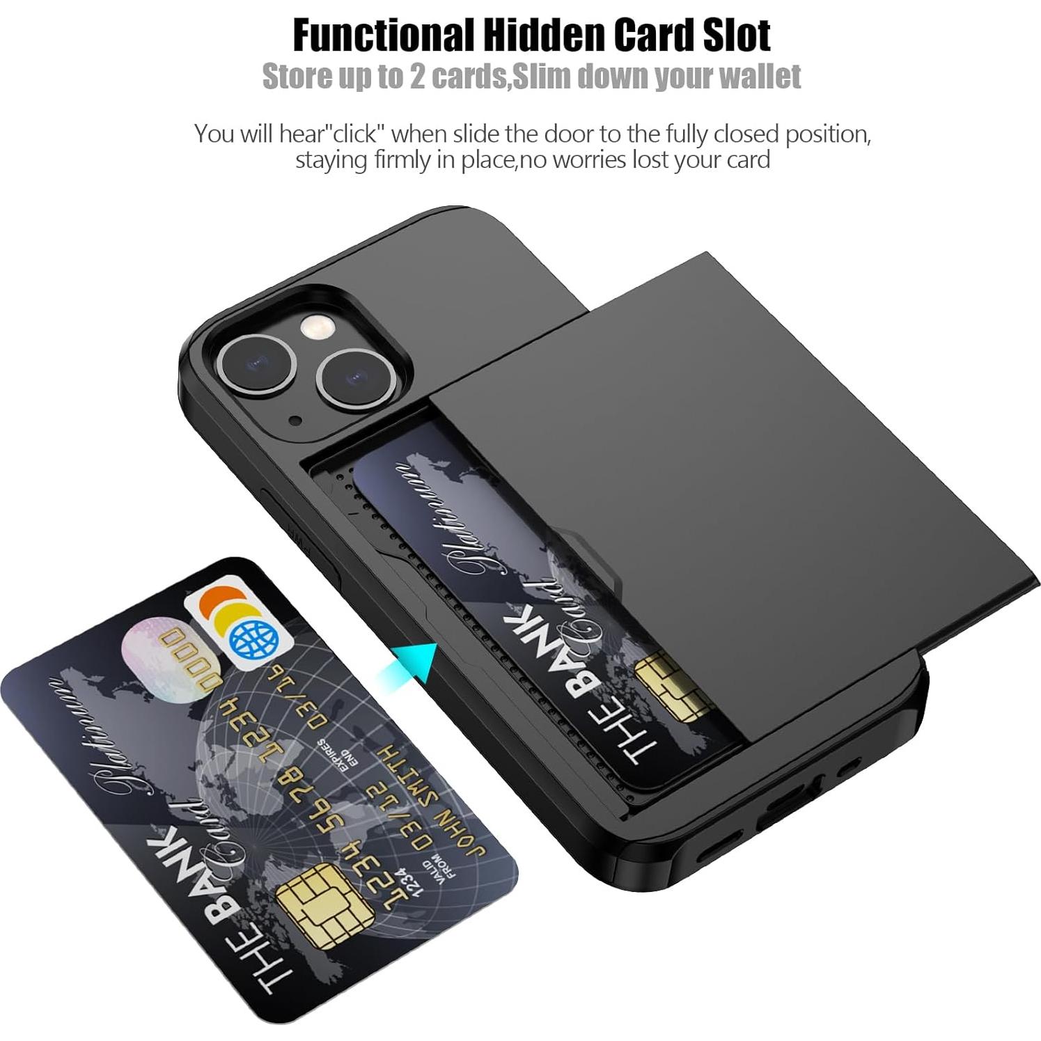 Funda Slim Nvollnoe para iPhone 13 Mini con Soporte para Tarjetas