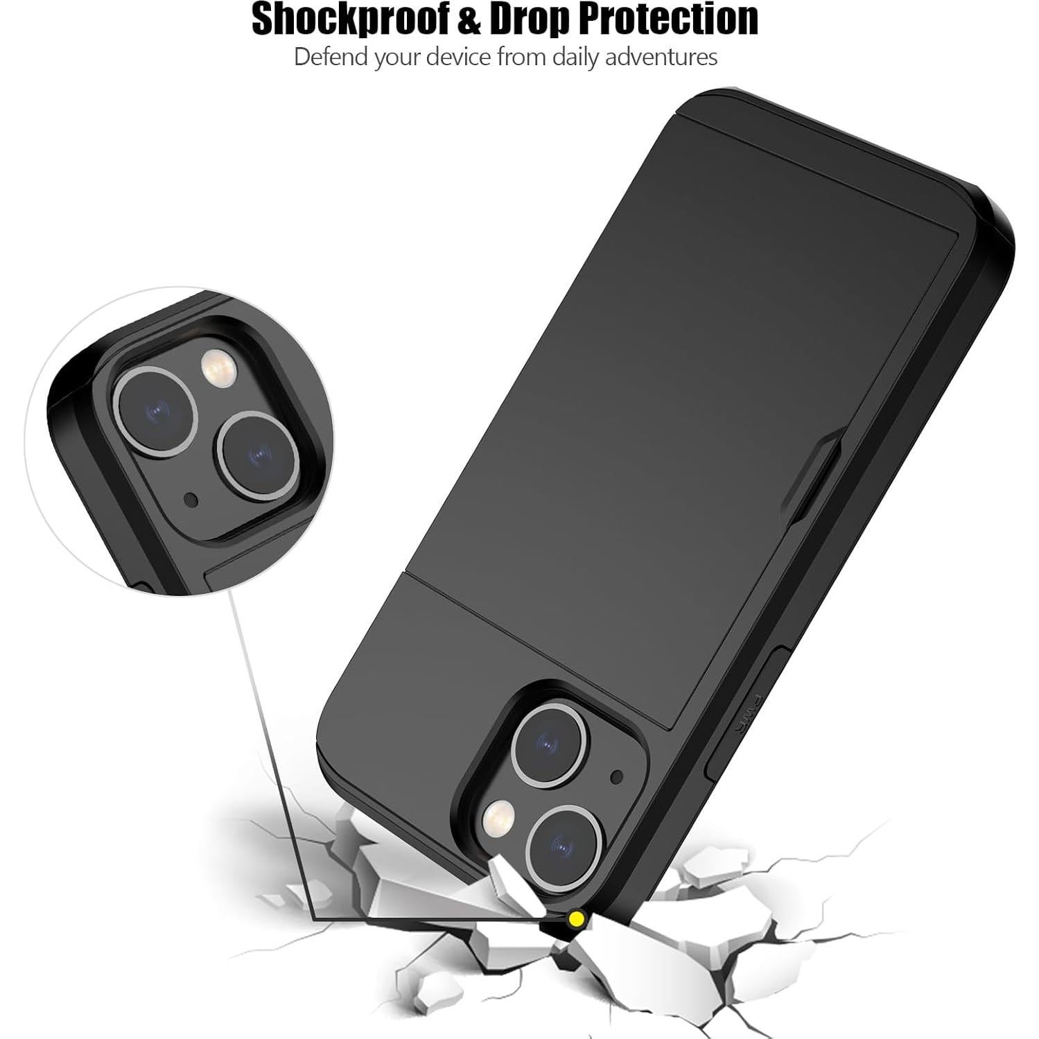 Funda Slim Nvollnoe para iPhone 13 Mini con Soporte para Tarjetas