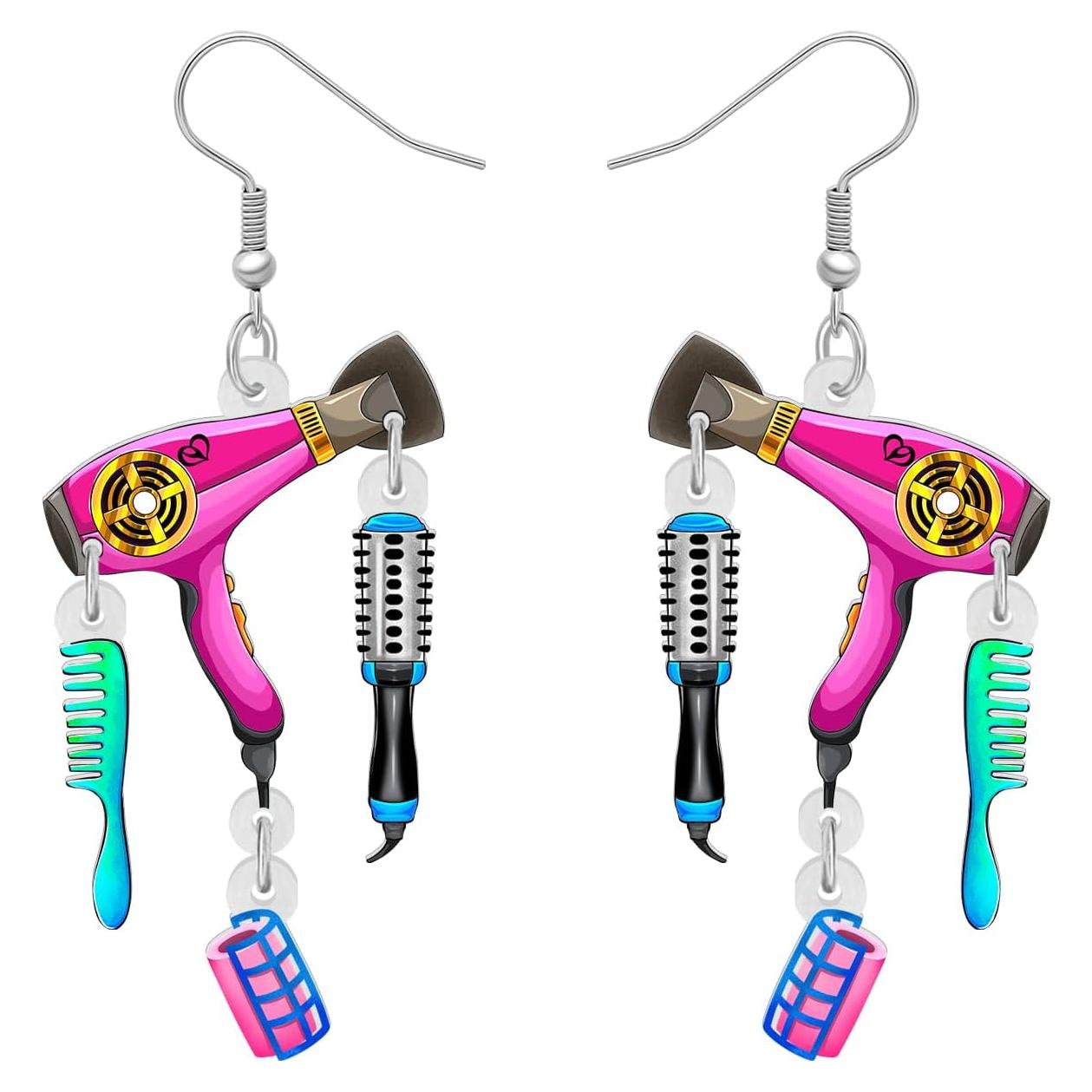 Pendientes de Acrílico TIZURO Joyería Maquillaje Rosa