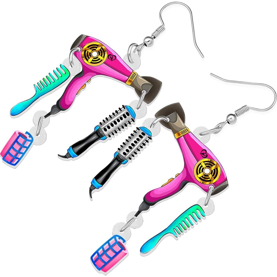 Pendientes de Acrílico TIZURO Joyería Maquillaje Rosa