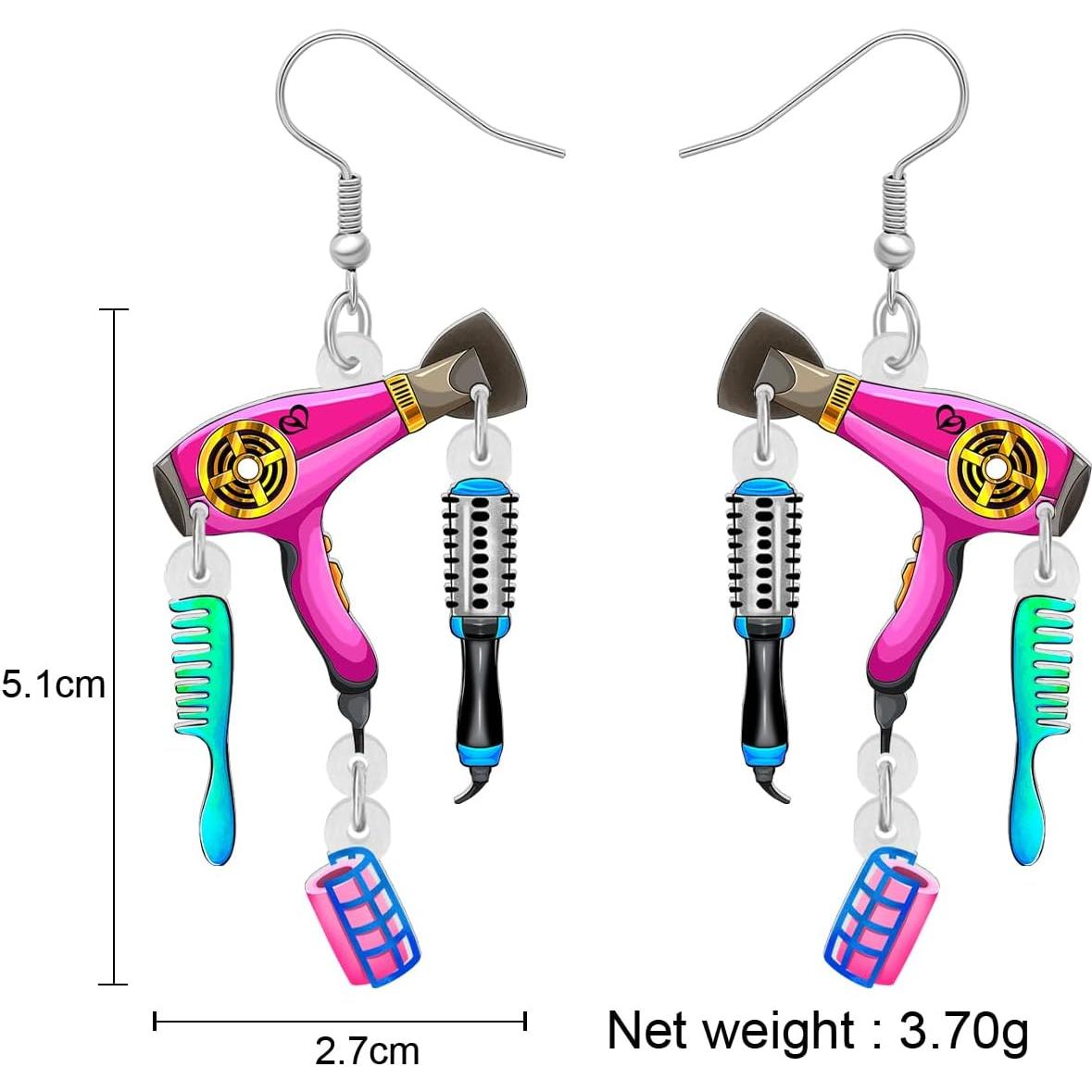 Pendientes de Acrílico TIZURO Joyería Maquillaje Rosa