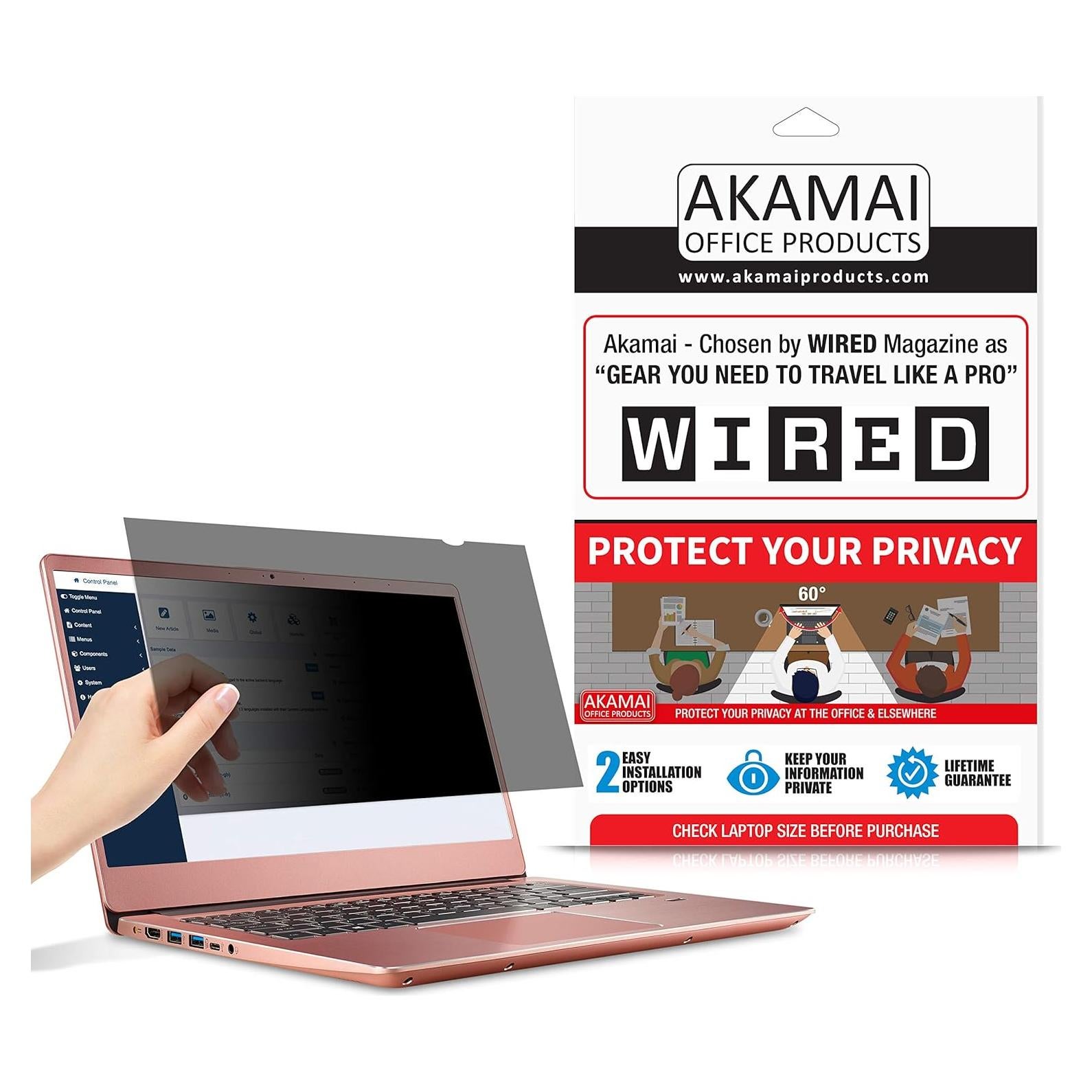 Filtro de Privacidad Akamai 13.3" Antirreflejo y Luz Azul