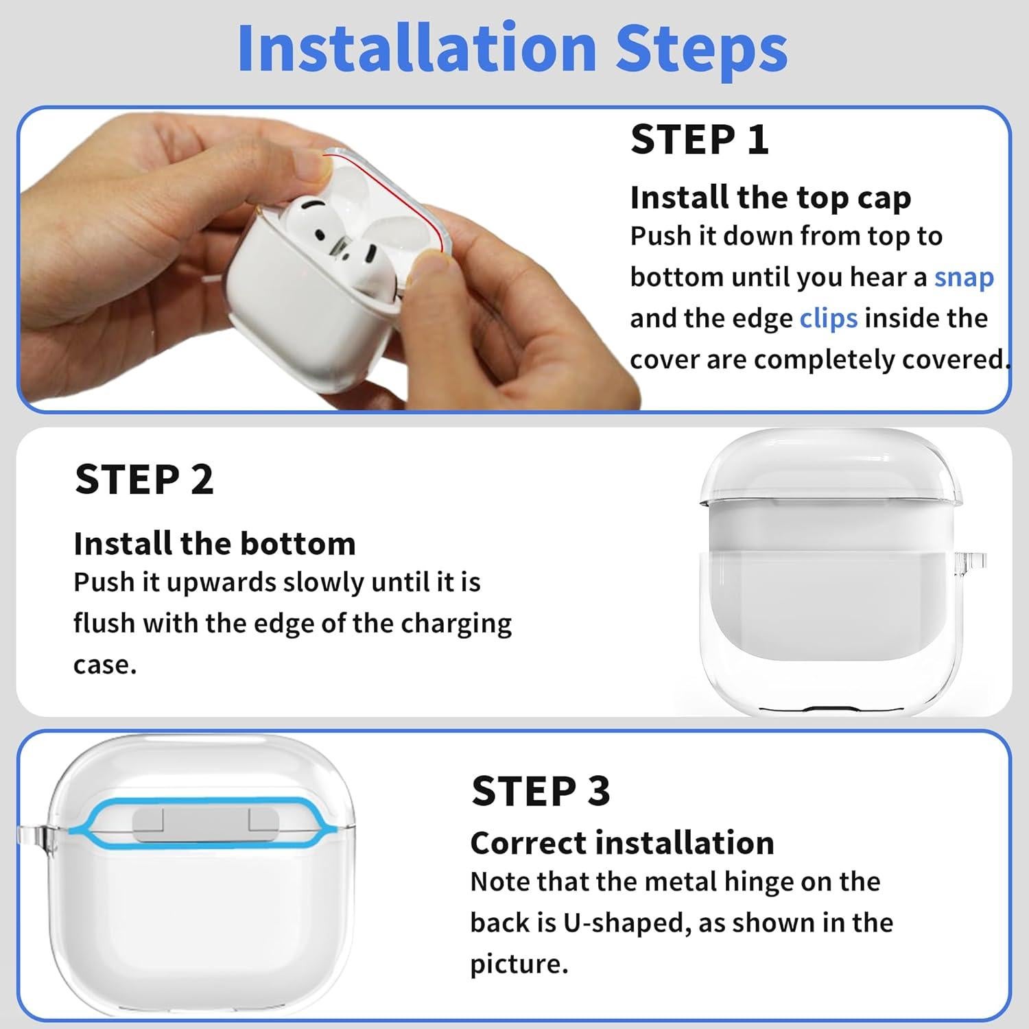 Funda Transparente Anti-Amarillenta VEIRRW para AirPods 4