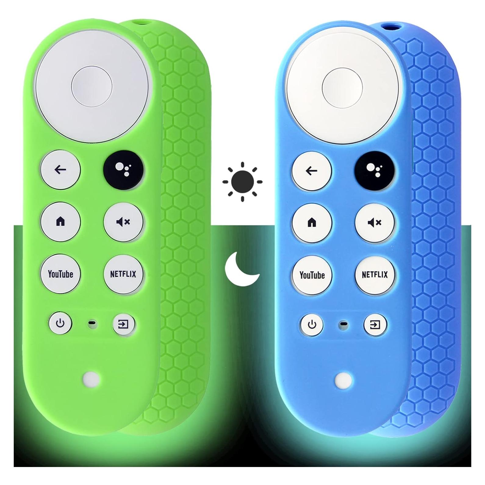 Funda Remota Antideslizante Pinowu para Chromecast 2020 Verde y Azul