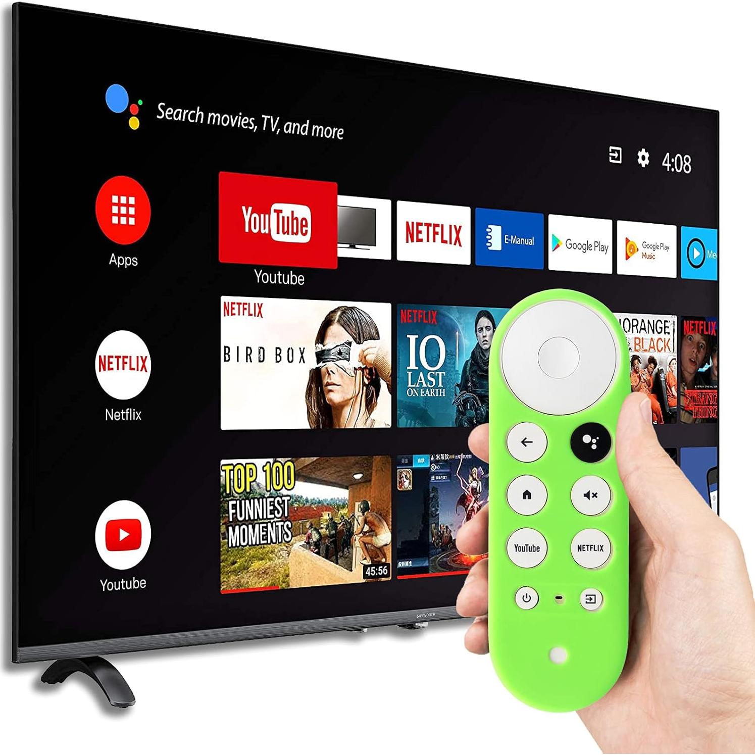 Funda Remota Antideslizante Pinowu para Chromecast 2020 Verde y Azul