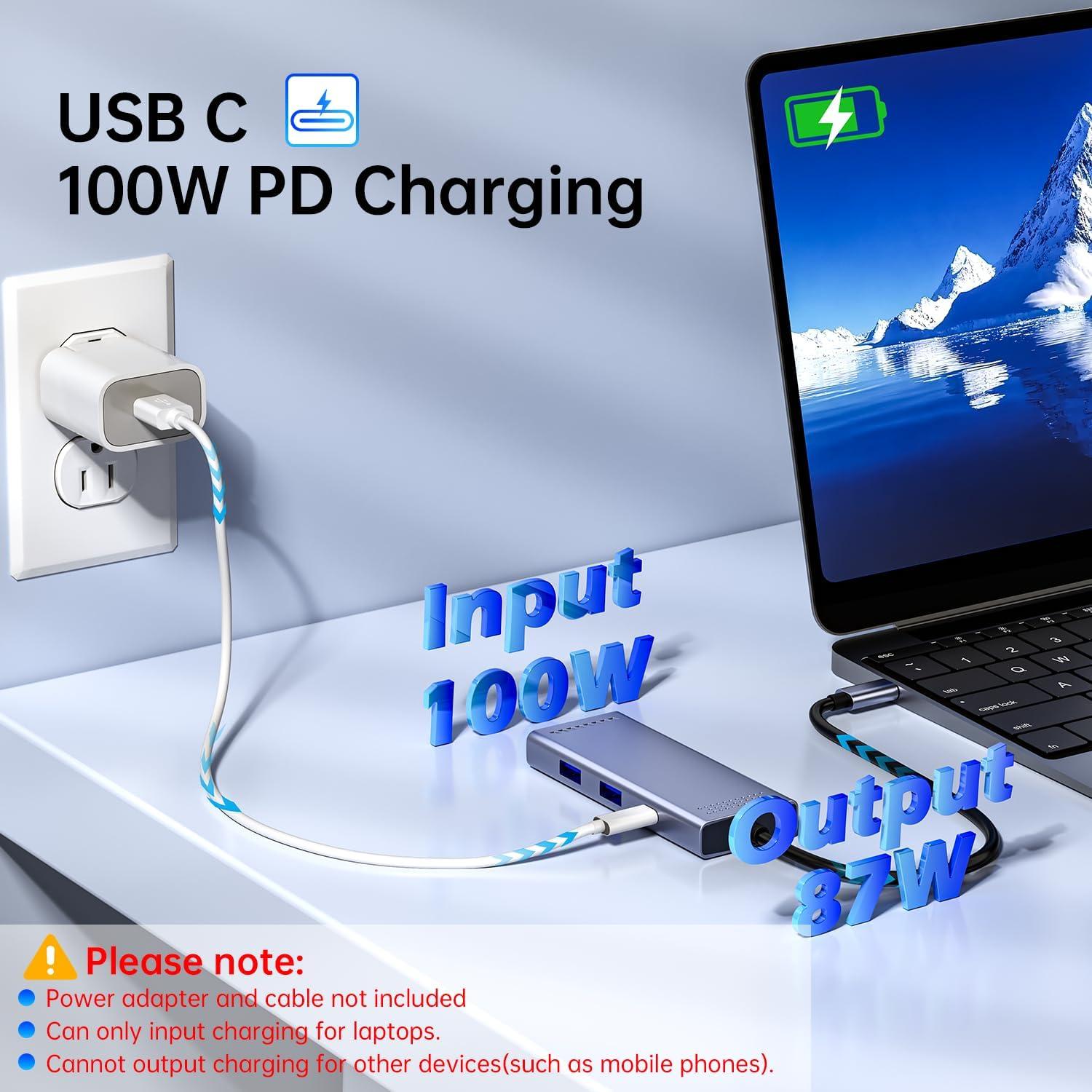 Estación de Acoplamiento 6 en 1 Melelink USB-C a Doble HDMI 4K