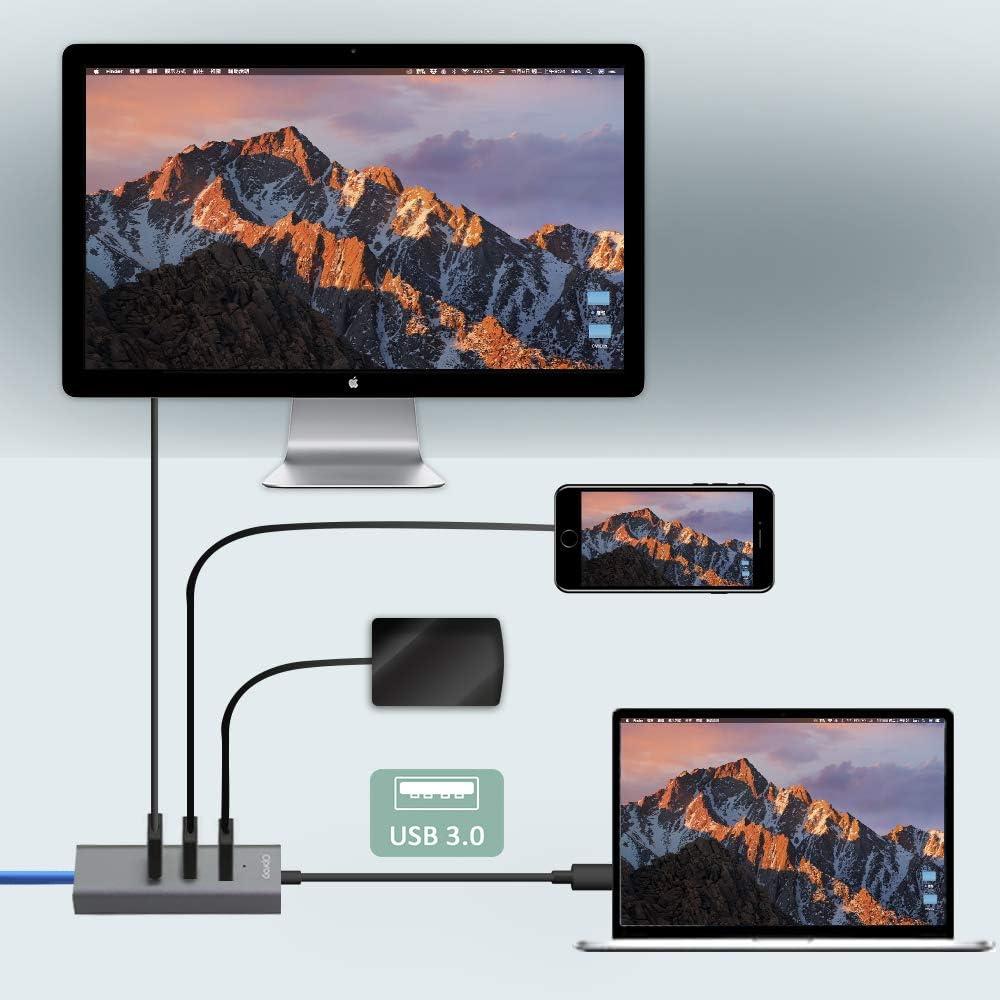 Hub USB-C a Ethernet Opro9 4 en 1 con 3 USB 3.0 y RJ45