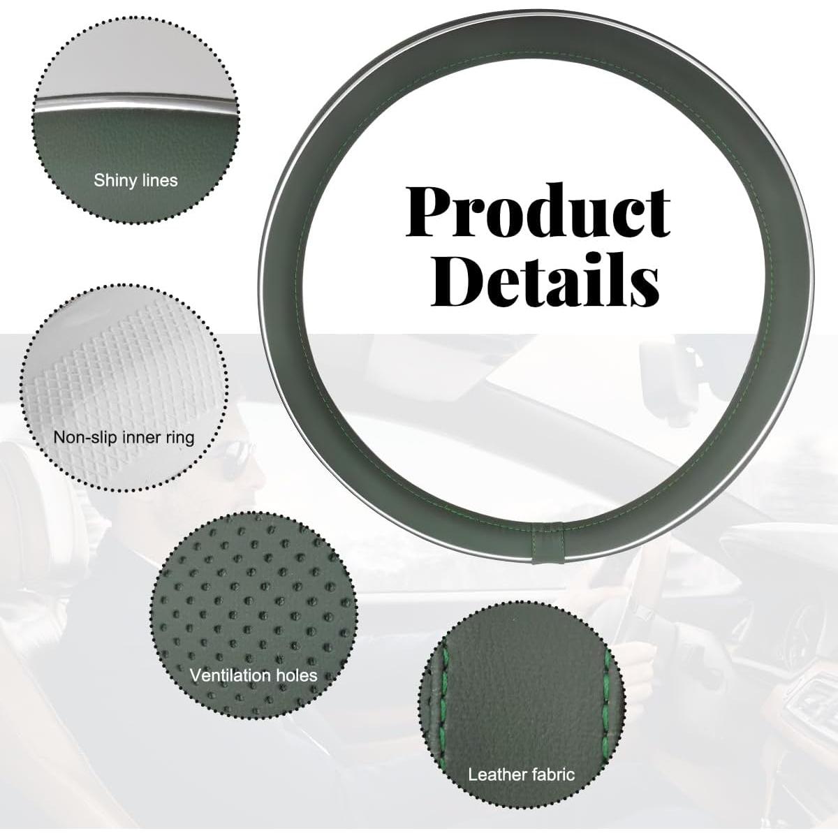 Funda de Volante de Cuero Yourkar Beige Universal 38.1 cm