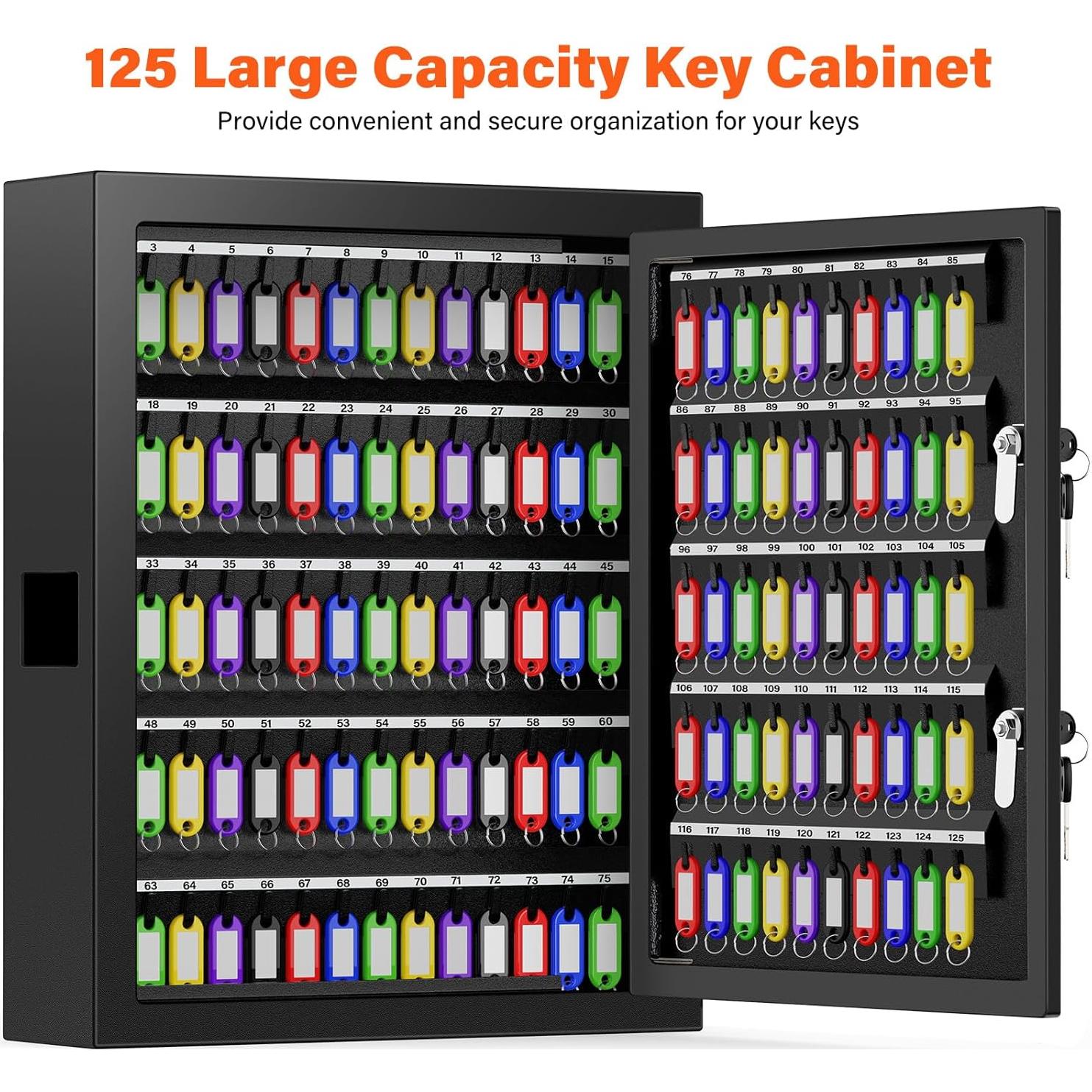 Gabinete de Llaves Nebakne Doble Cerradura 125 Llaves 35x10x40cm