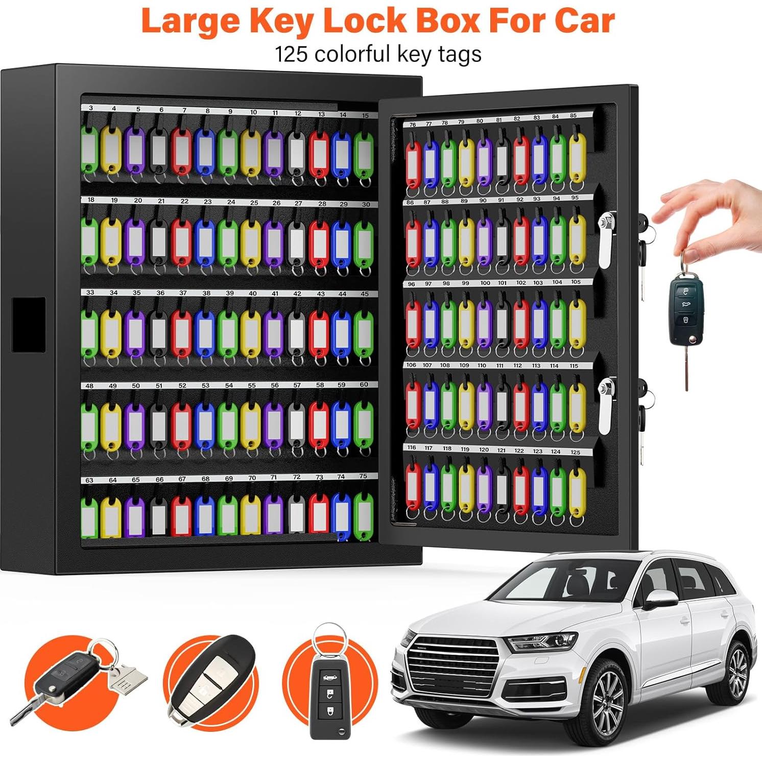 Gabinete de Llaves Nebakne Doble Cerradura 125 Llaves 35x10x40cm