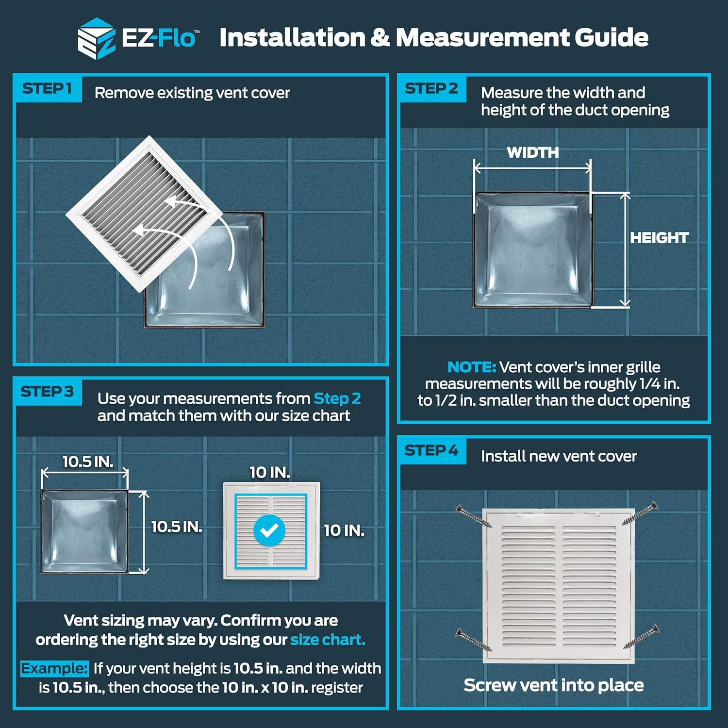 Rejilla de Ventilación de Aire de Retorno EZ-FLO 25.4 cm