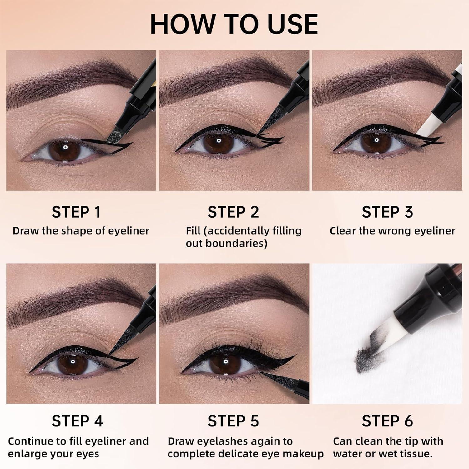 Conjunto de Delineador de Ojos Alado y Removedor de Maquillaje