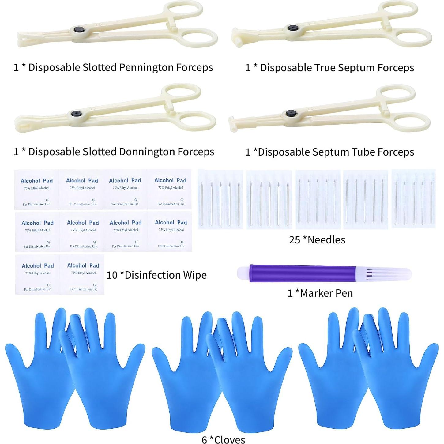 Kit de Piercing Corporal 46PCS BLZ Acero Inoxidable Hipoalergénico