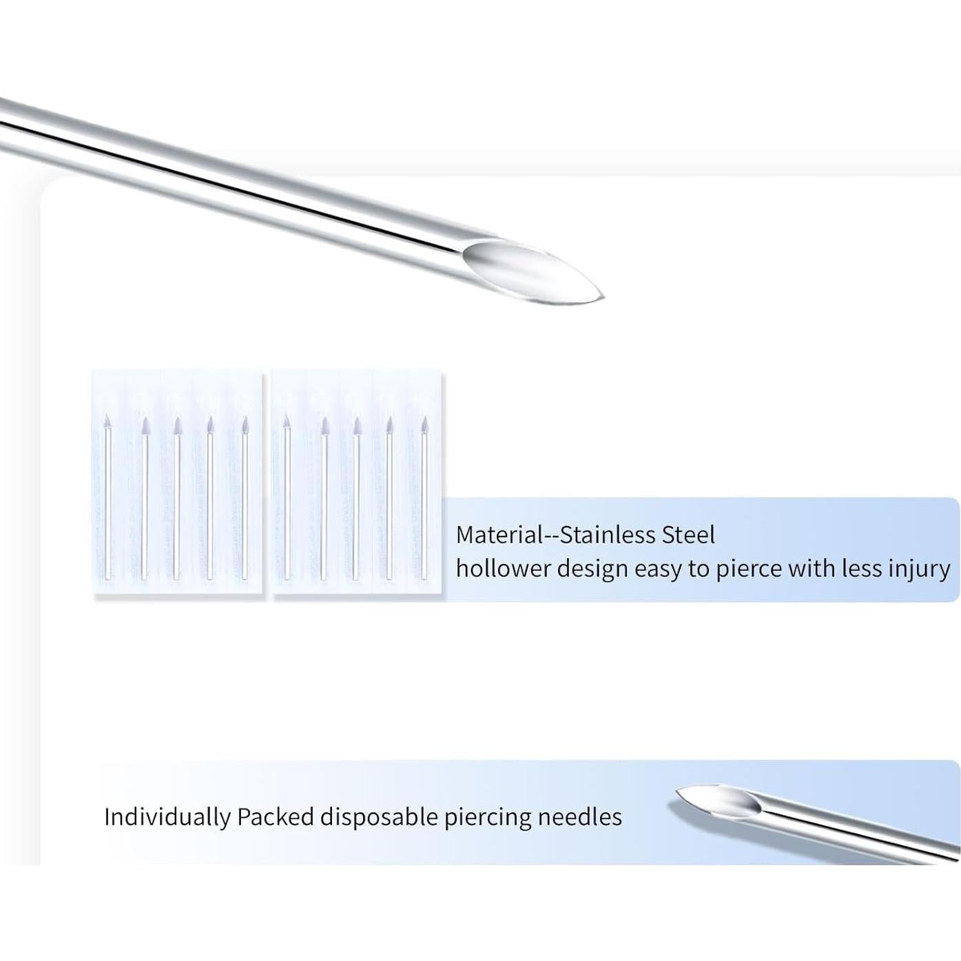 Kit de Piercing Corporal 46PCS BLZ Acero Inoxidable Hipoalergénico