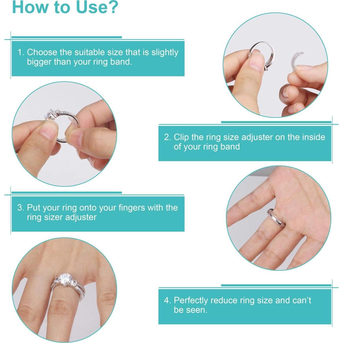 Ajustador de Tamaño de Anillo Invisible Feramox - 8 Piezas